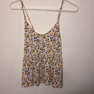 American eagle yellow floral summer tank top